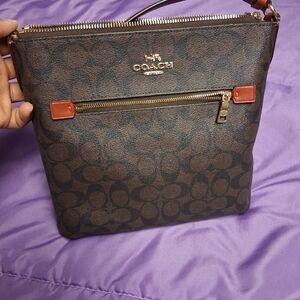 Coach Brown Signature Crossbody Bag & Umbrella